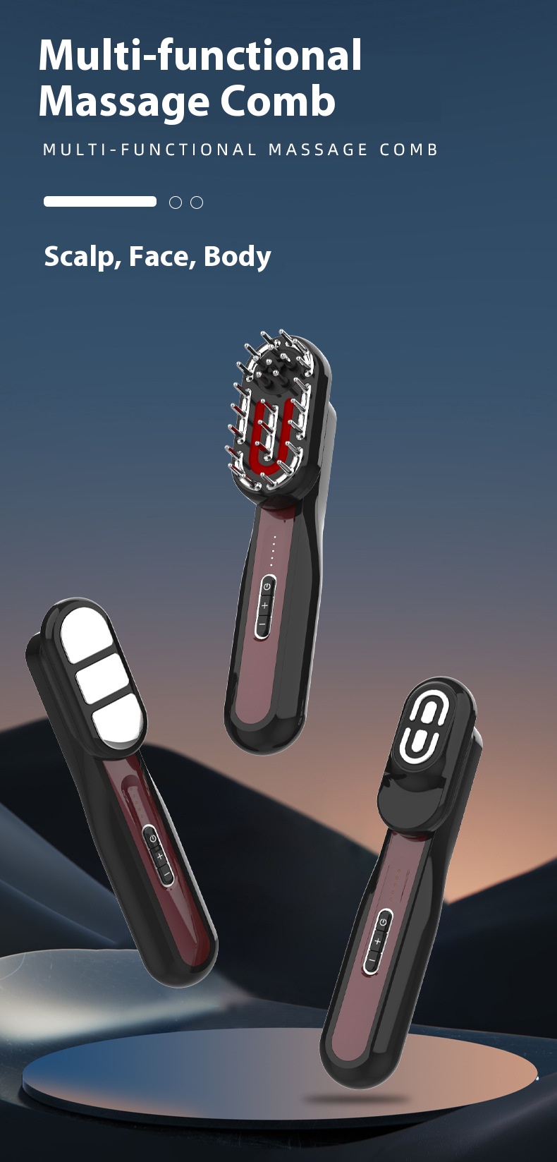 Multifunctional massage comb