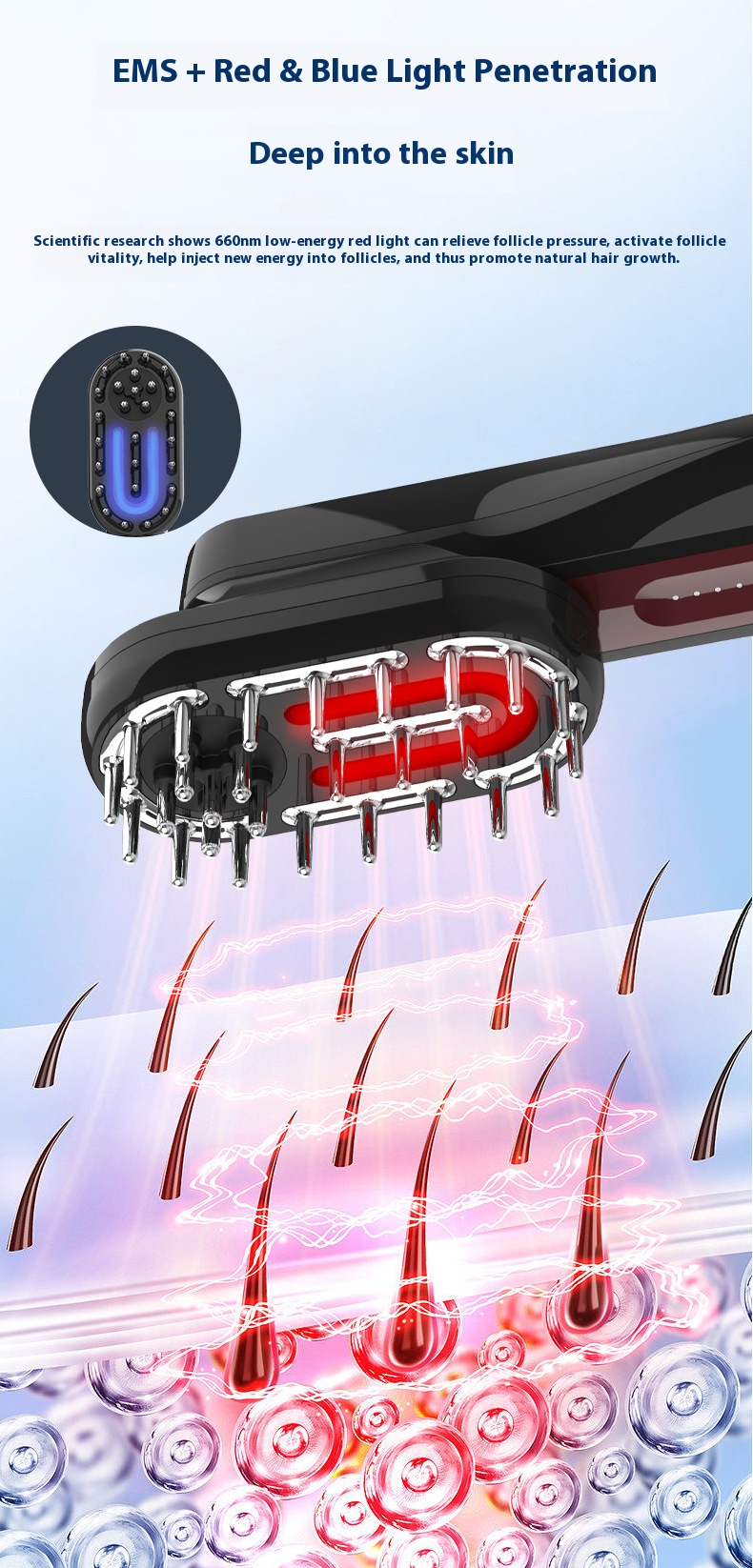 Multifunctional massage comb