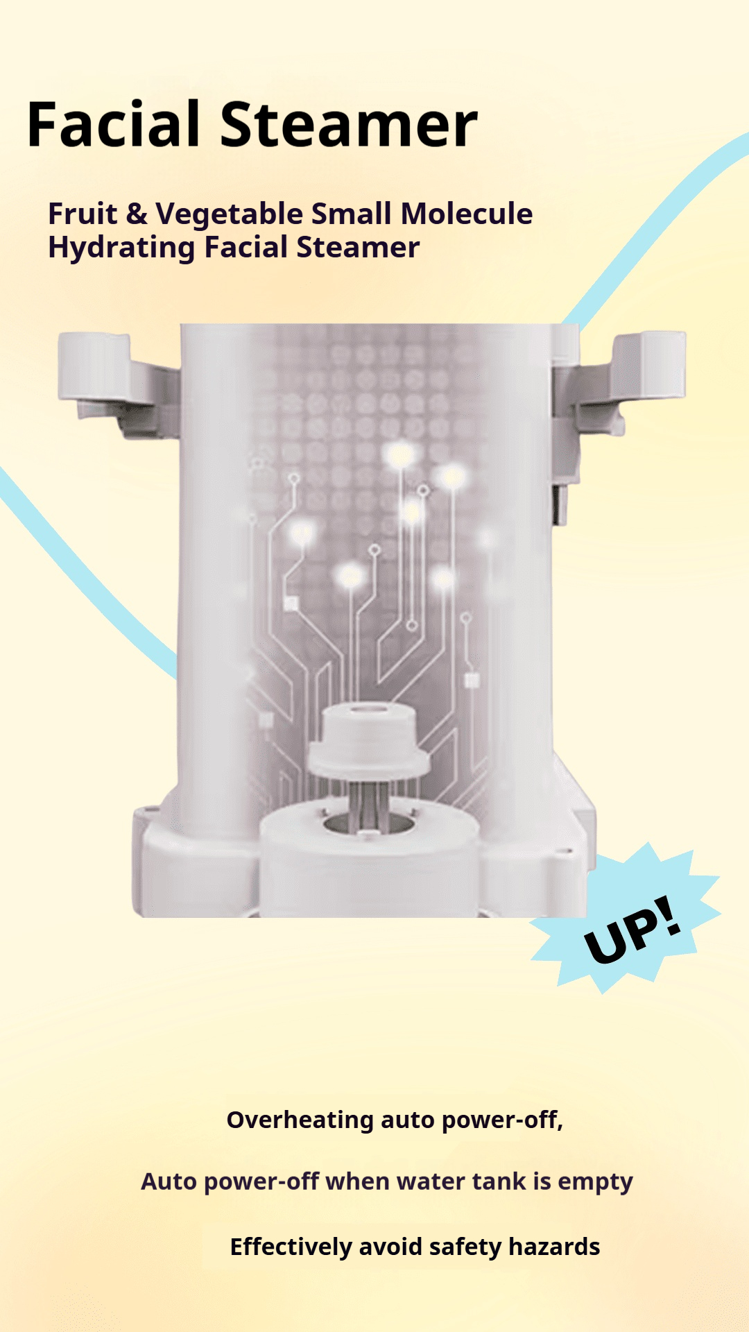 Fruit and vegetable small molecule hydrating facial steamer