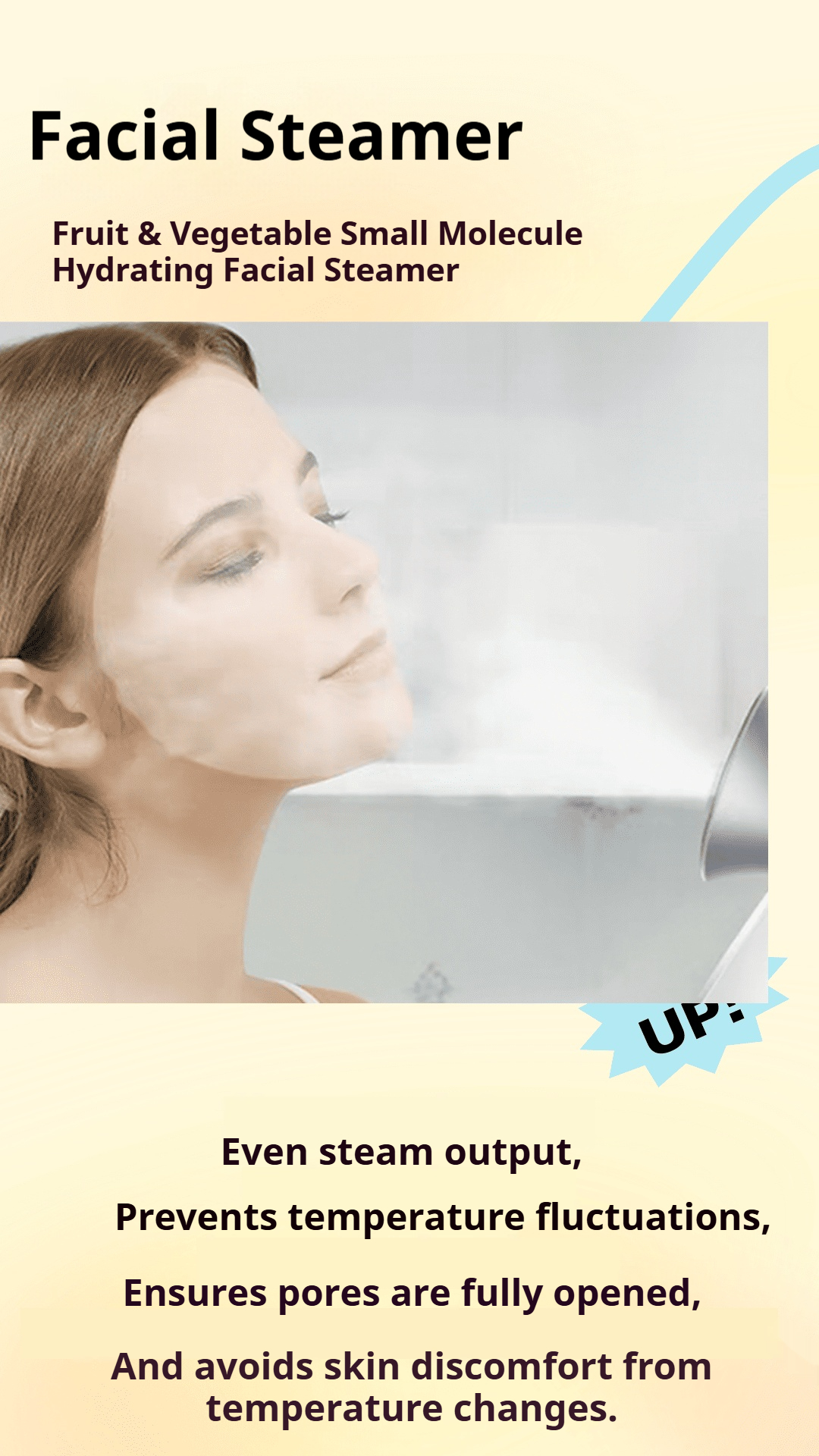 Fruit and vegetable small molecule hydrating facial steamer