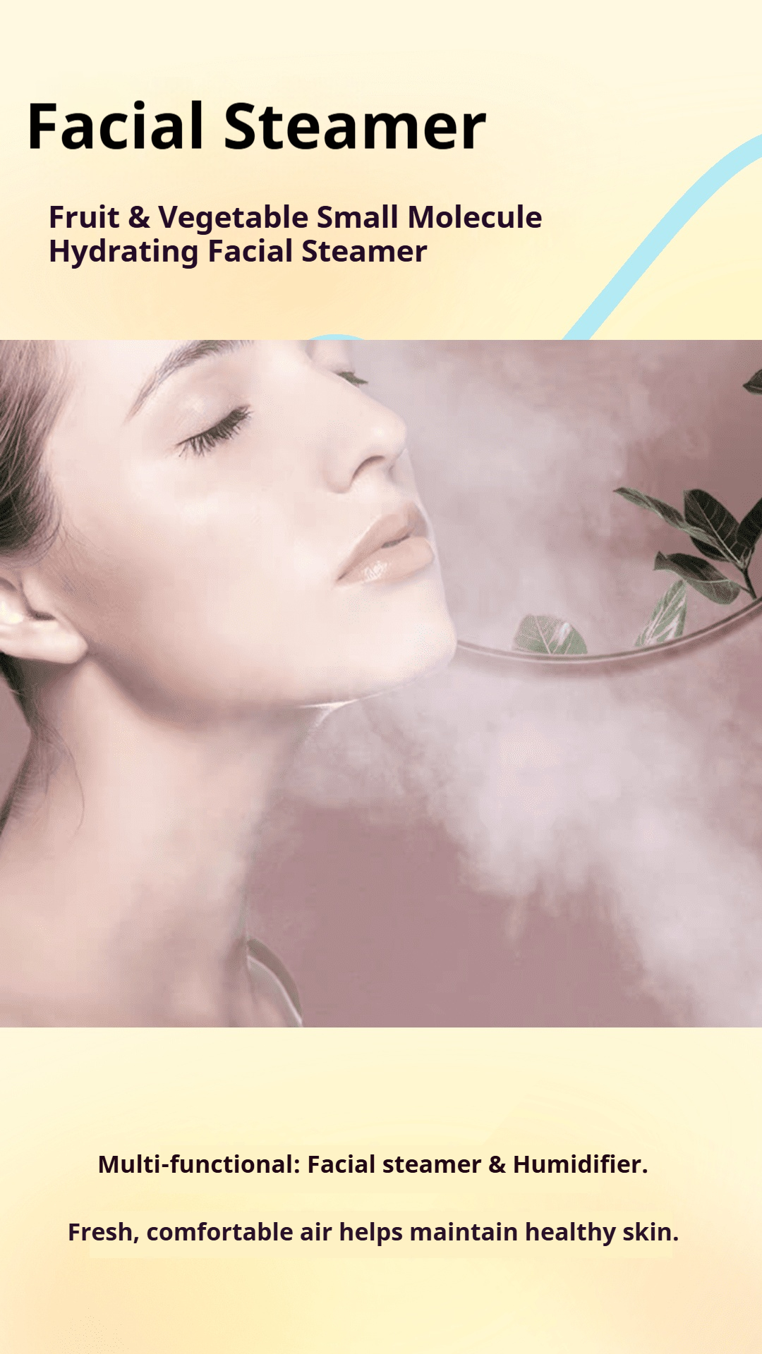 Fruit and vegetable small molecule hydrating facial steamer
