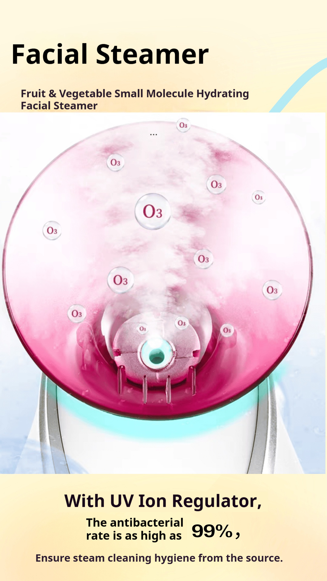 Fruit and vegetable small molecule hydrating facial steamer