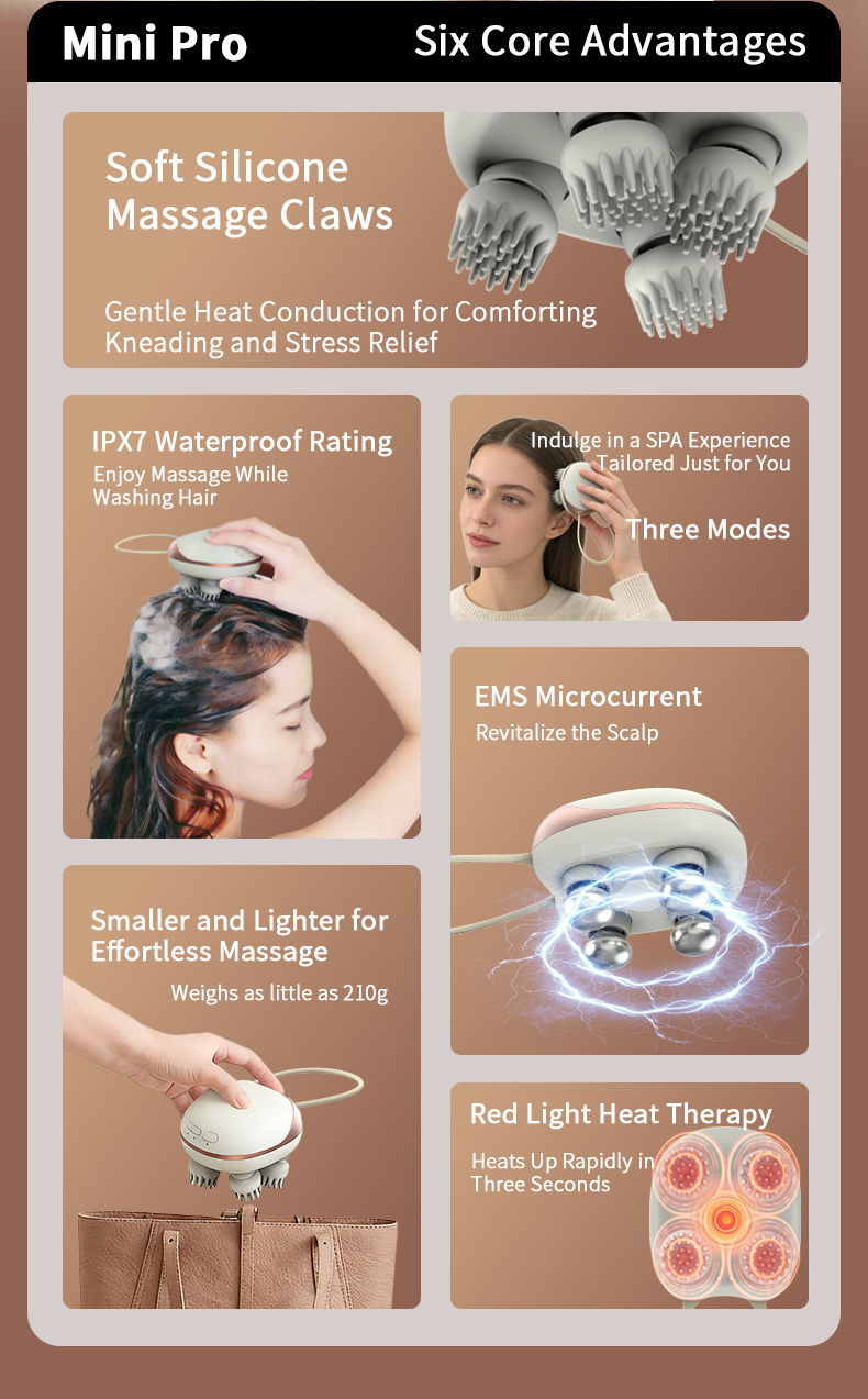 OG-705 Scalp Massager | EMS & Heat Therapy | OEM & ODM Supported