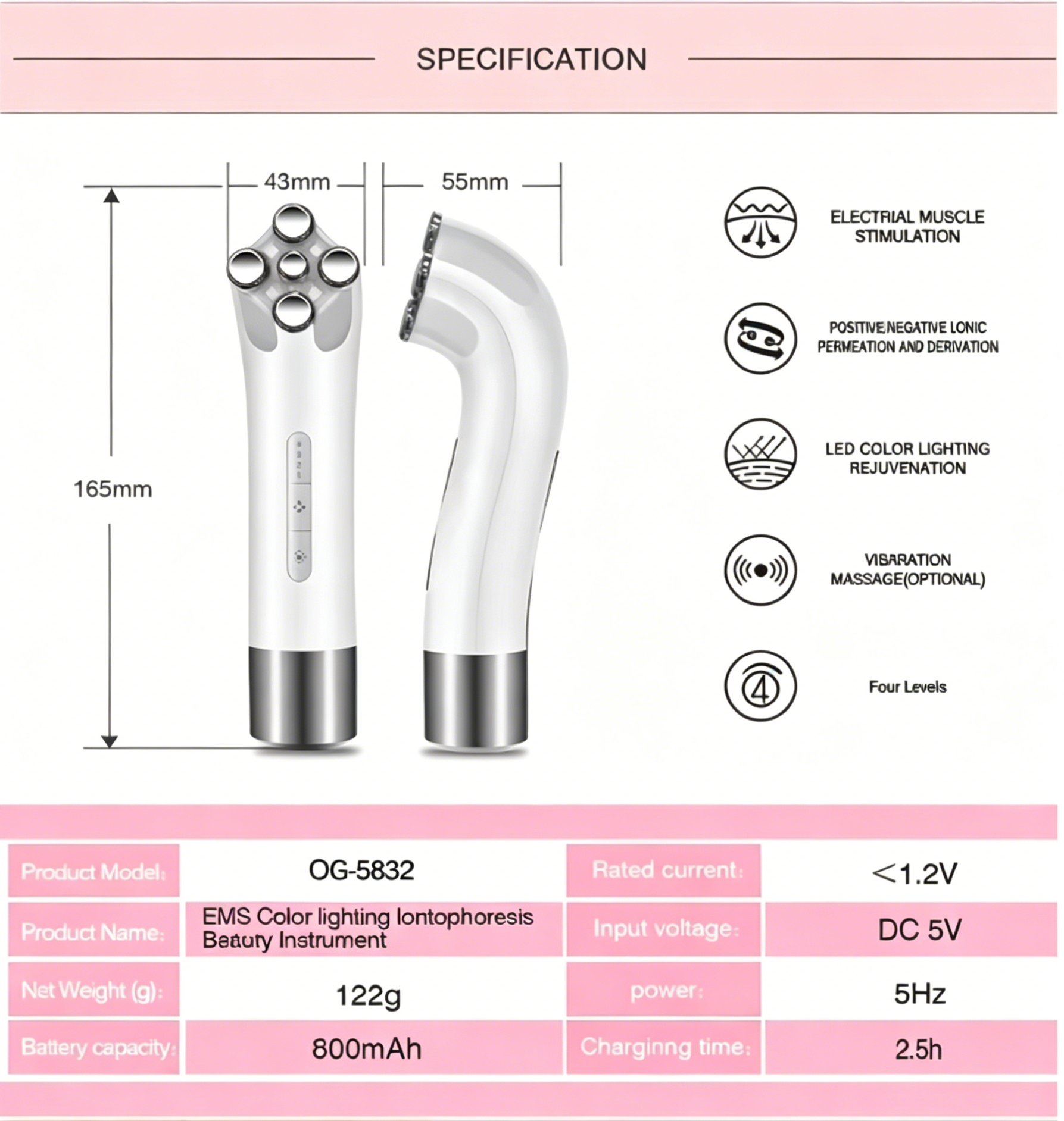 OG-5832 RF meter | RF+ EMS + phototherapy | OEM & ODM Supported OG-5832 RF meter | RF+ EMS + phototherapy | OEM & ODM Supported